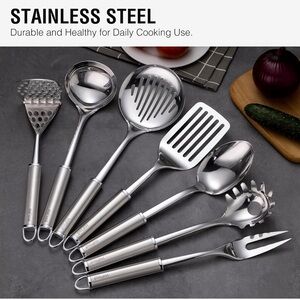 New Stainless Steel Cooking Utensils 7PCS Kitchen Utensils Set